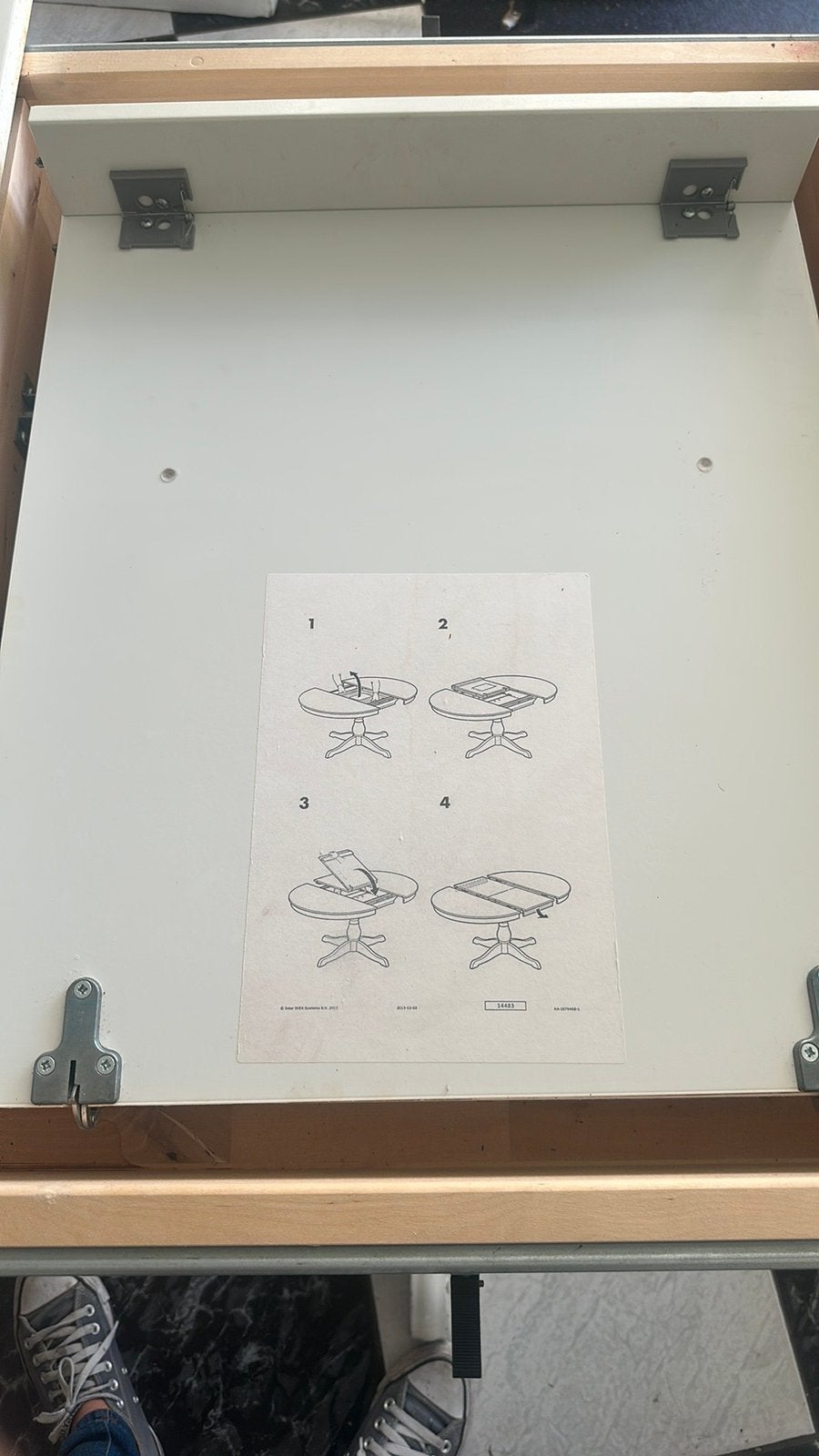 Witte uitschuifbare tafel IKEA, Ophalen, Gebruikt