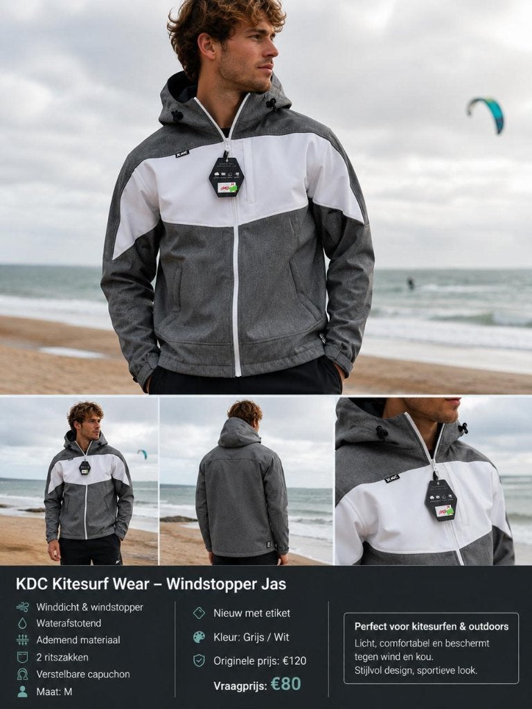 Windstopper, Jas, Kitesurfgear, Kleding | Dames, Maat 38/40 (M), Nieuw, Ophalen of Verzenden, Grijs