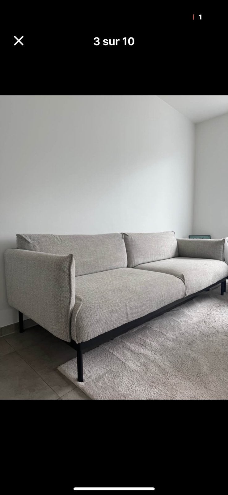 IKEA lichtgrijze 3-zitsbank ÄPPLARYD, Ophalen, Gebruikt, Vierpersoons of meer