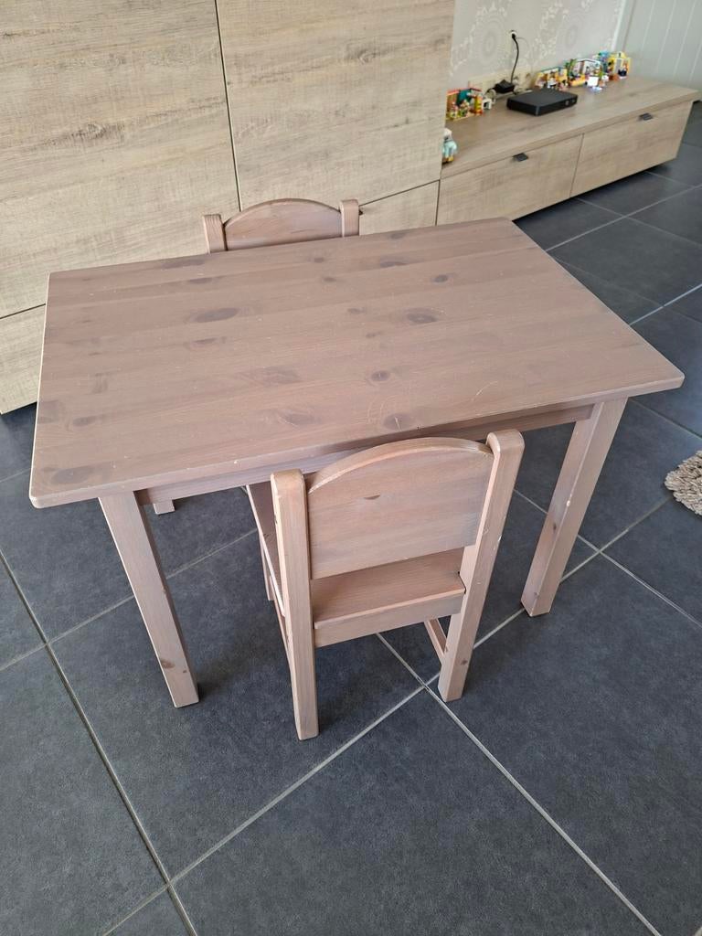 Kindertafeltje met 2 stoeltjes, Ophalen, Gebruikt, 50 tot 100 cm, Tot twee personen