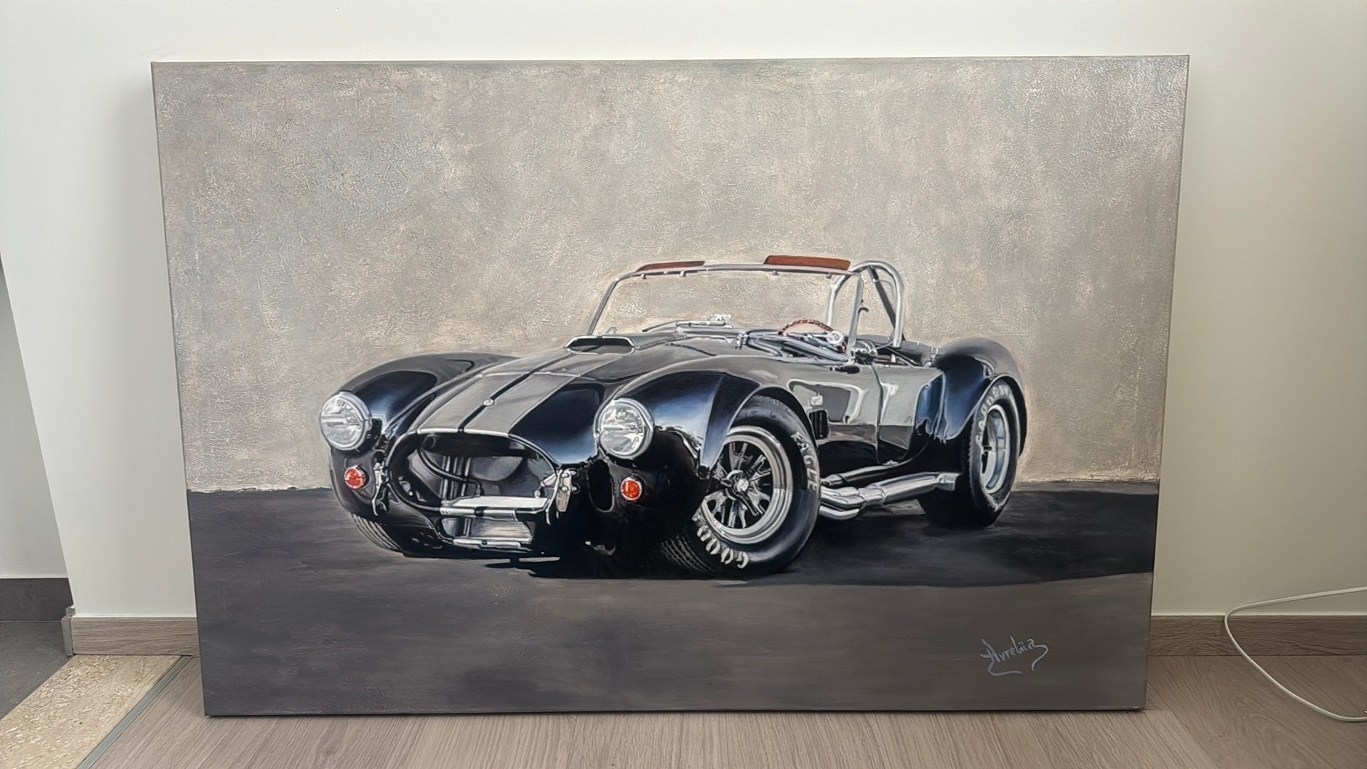 Shelby Cobra schilderij handgeschilderd, Enlèvement, Comme neuf