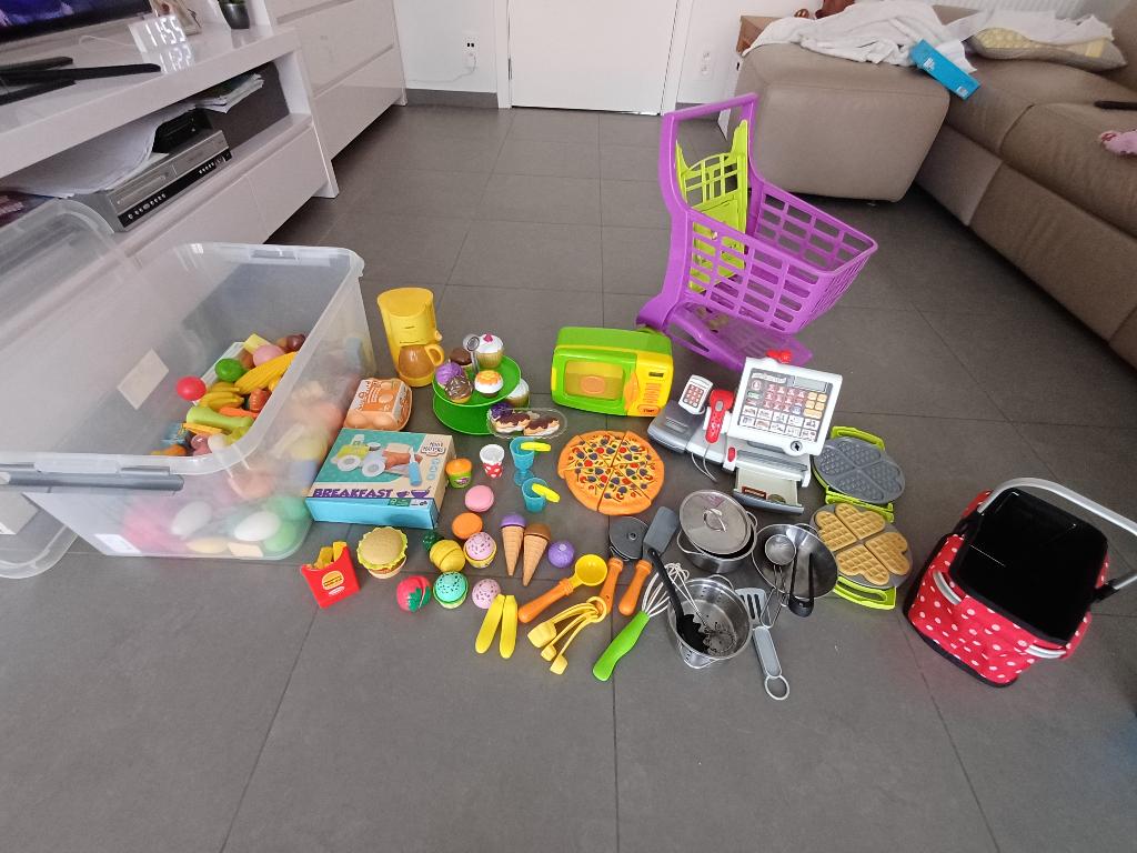 Speelgoed om winkeltje en keukentje te spelen, Enlèvement, Comme neuf, Accessoires de cuisine de jeu