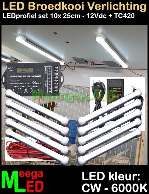 LED profiel strip SET 15x 25cm Broedkooi Kweekkooi Vogelkooi, Ophalen of Verzenden, Nieuw, Aluminium, Broedkooi of Kweekkooi