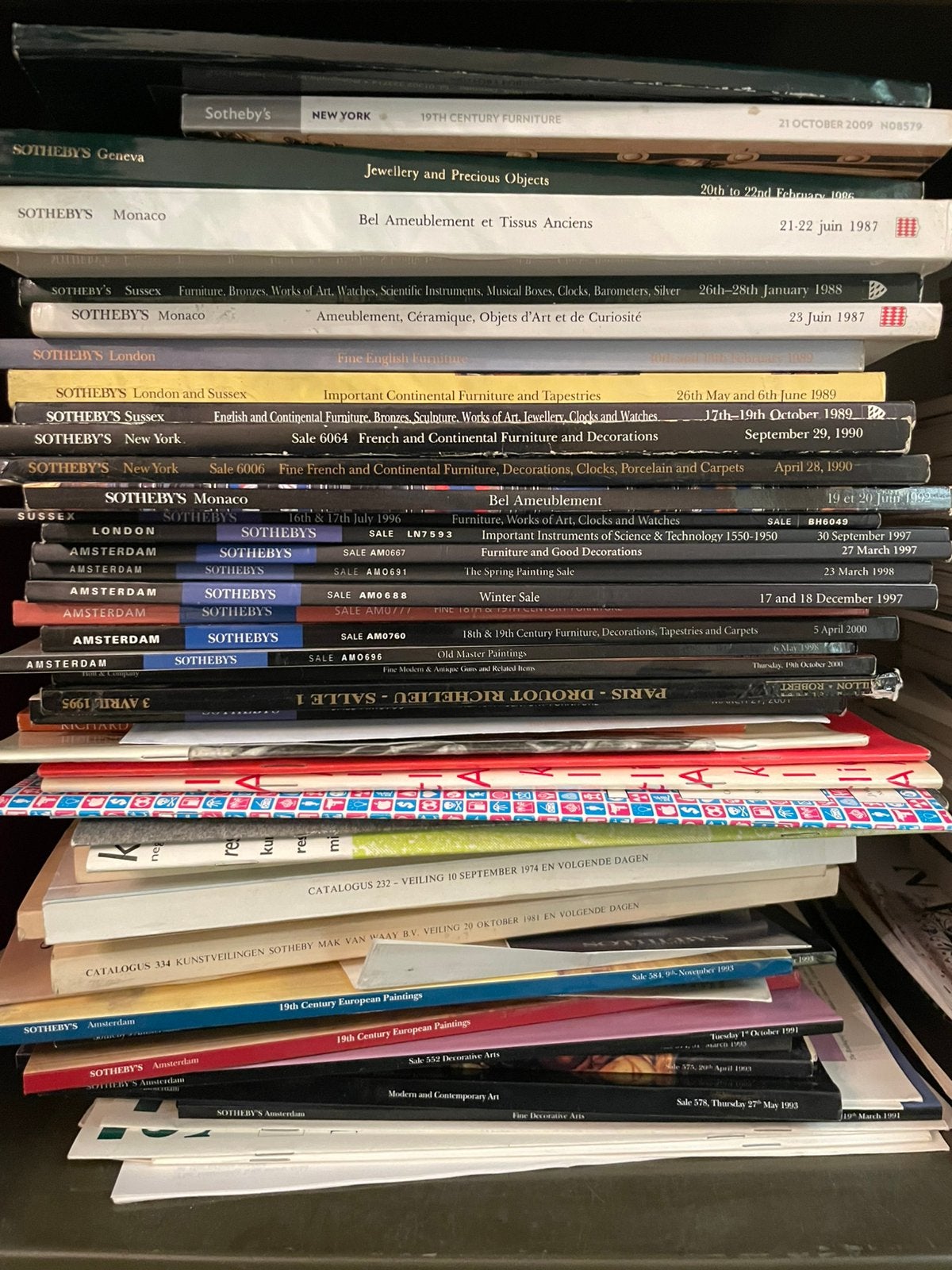 Lot veilingcatalogi, Ophalen