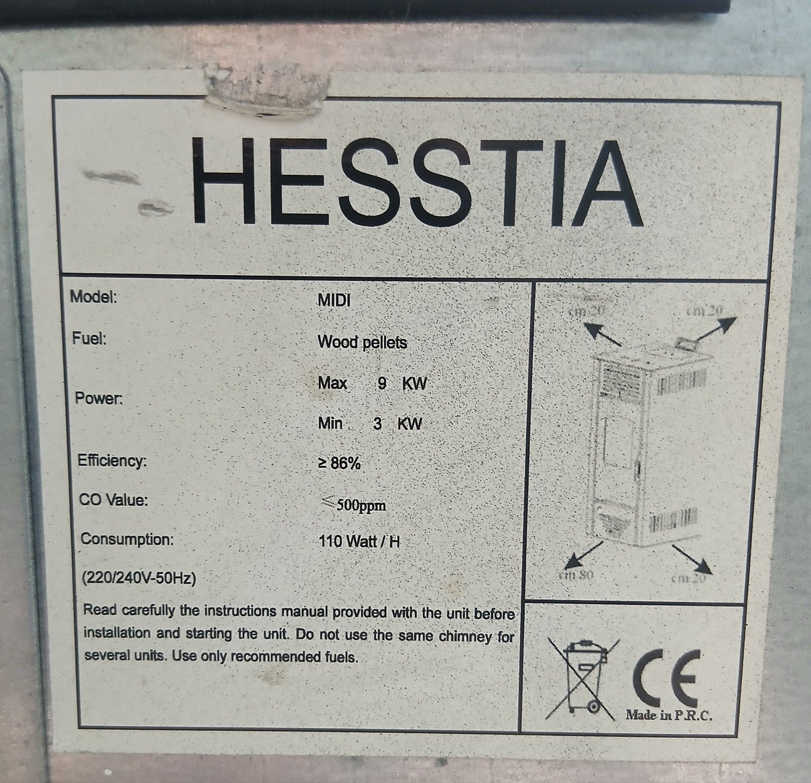 Pelletkachel zwart, Huis en Inrichting, Haarden, Ophalen, Gebruikt, Vrijstaande haard, Overige soorten
