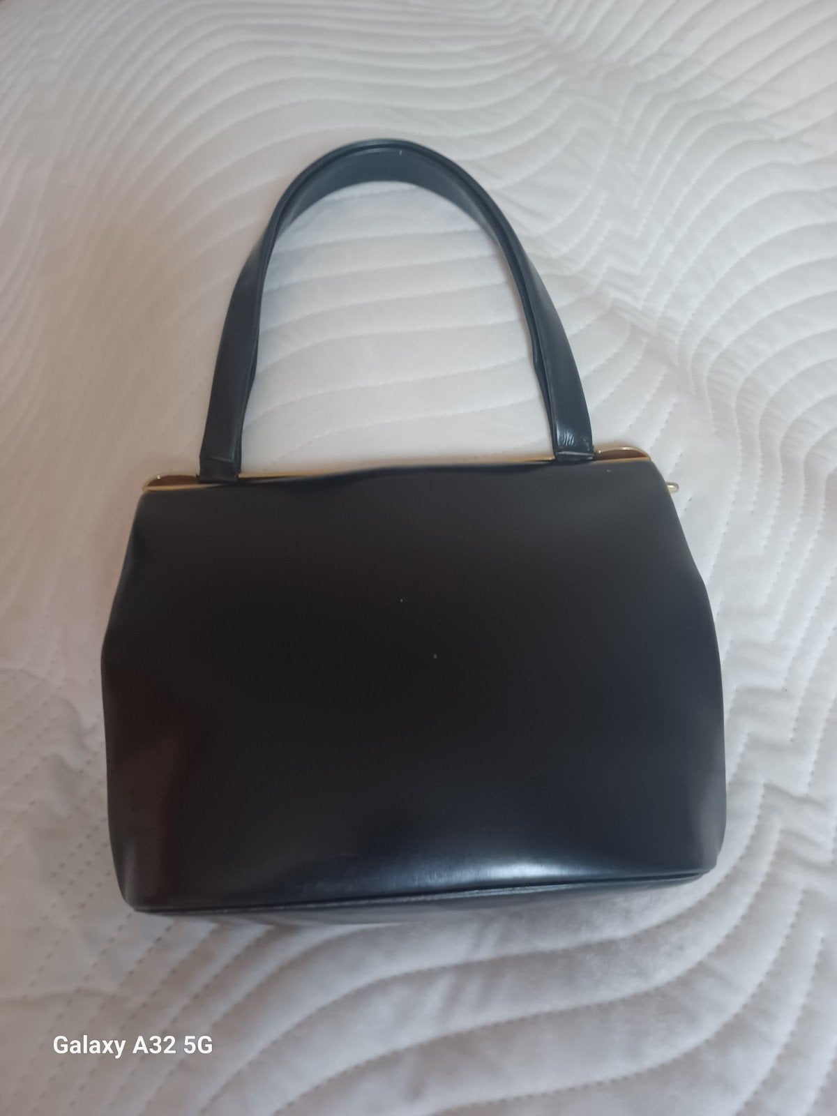DELVAUX Sac vintage noir art déco siglé, Envoi, Noir