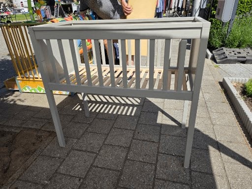 Prachtige Grijze Babywieg / Co-sleeper – Modern & Compact, Ophalen, Gebruikt, Wieg