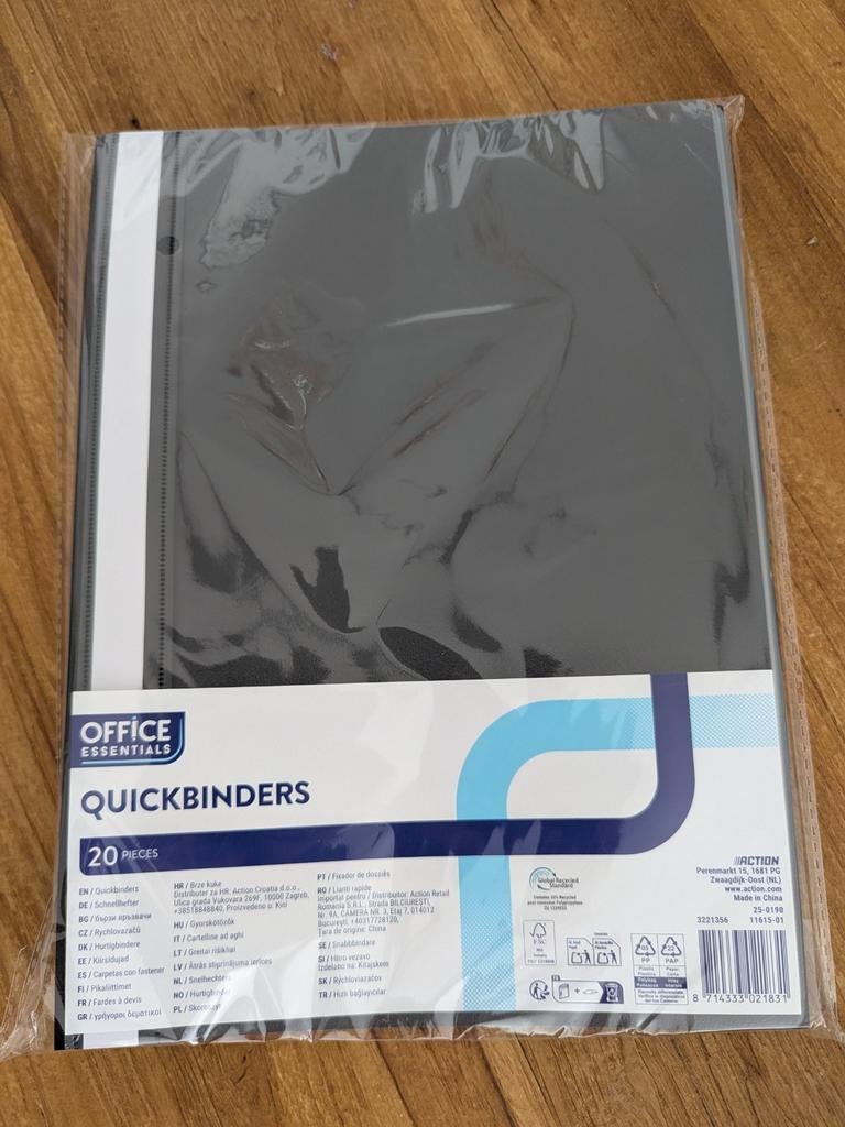 20 quickbinders, Ophalen