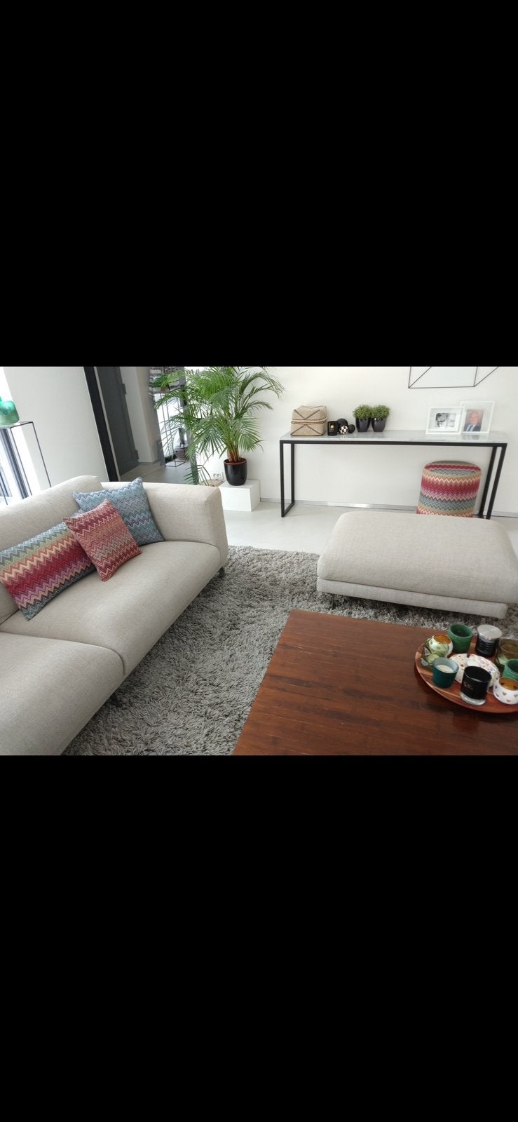Chaise + pouf, Enlèvement, Utilisé, Tissus
