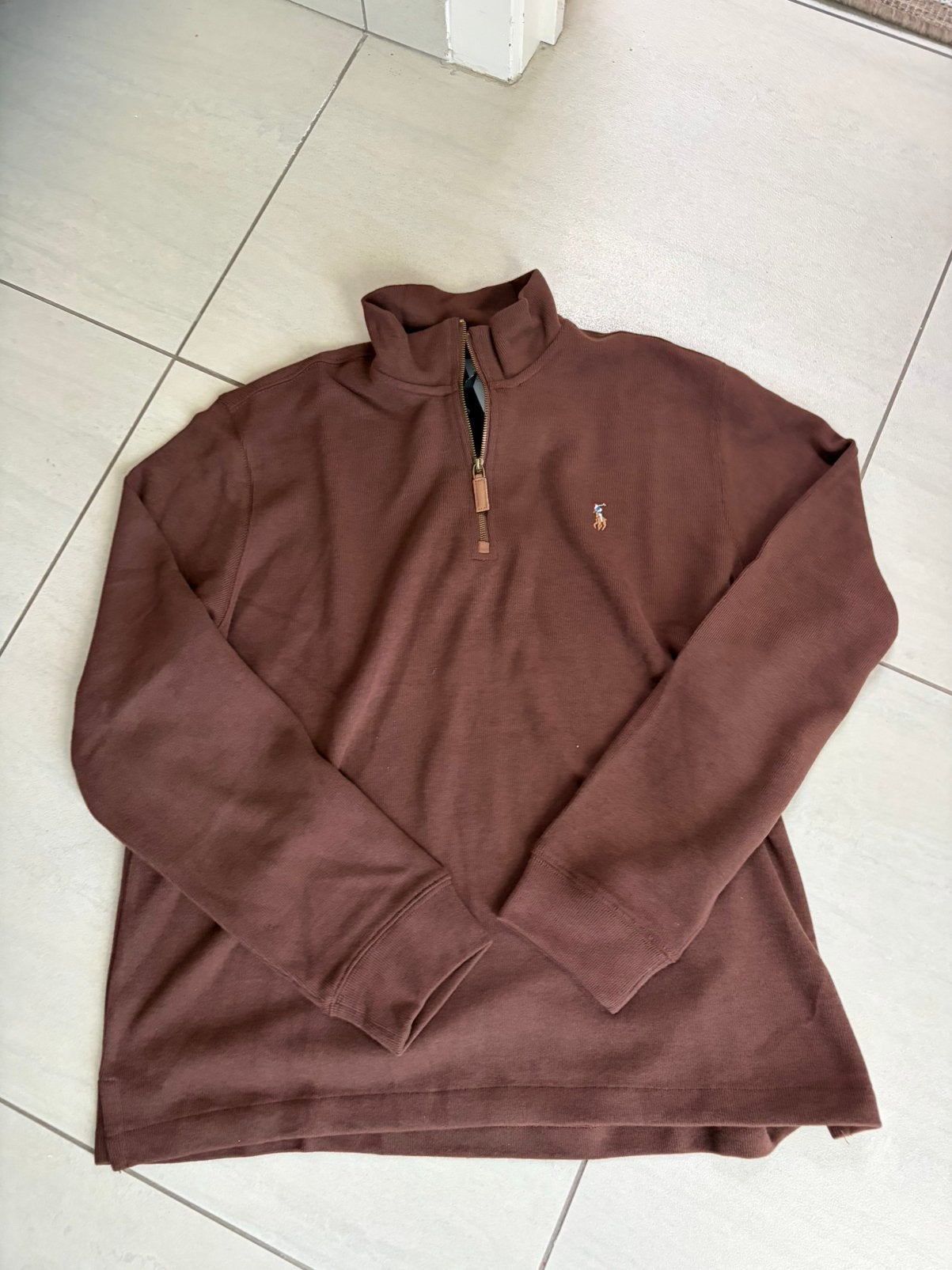 Ralph lauren quarter zip bruin maat L, Kinderen en Baby's, Ophalen of Verzenden, Zo goed als nieuw