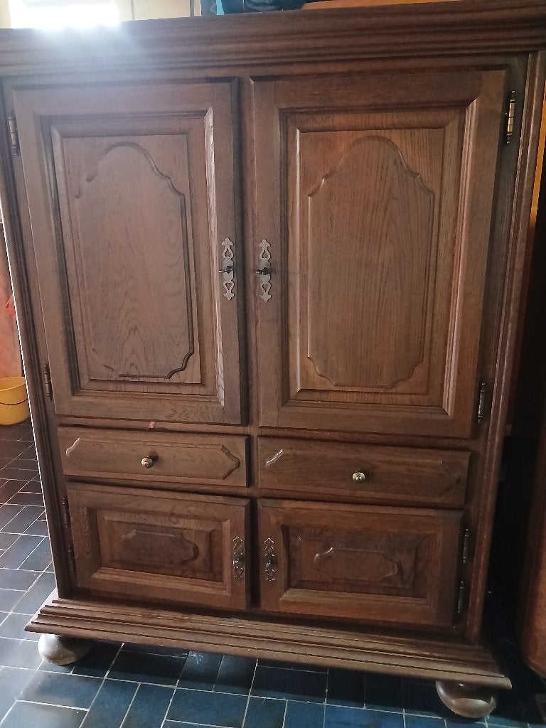 Vintage kast - bruin, Klassiek, 100 à 150 cm, Enlèvement, Utilisé