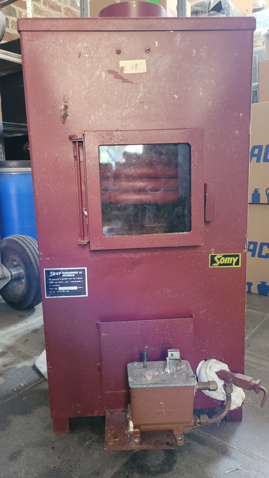 Vintage diesel/petroleum kachel, Ophalen