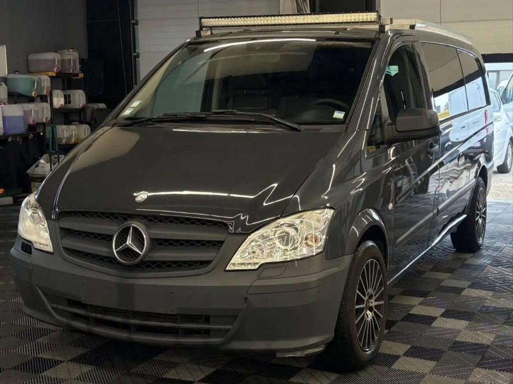 Mercedes-Benz Vito 3.0 CDI V6 AUTOMAAT DUBBELE CABINE 6-ZITP, Auto's, Automaat, Monovolume, Gebruikt, Zwart
