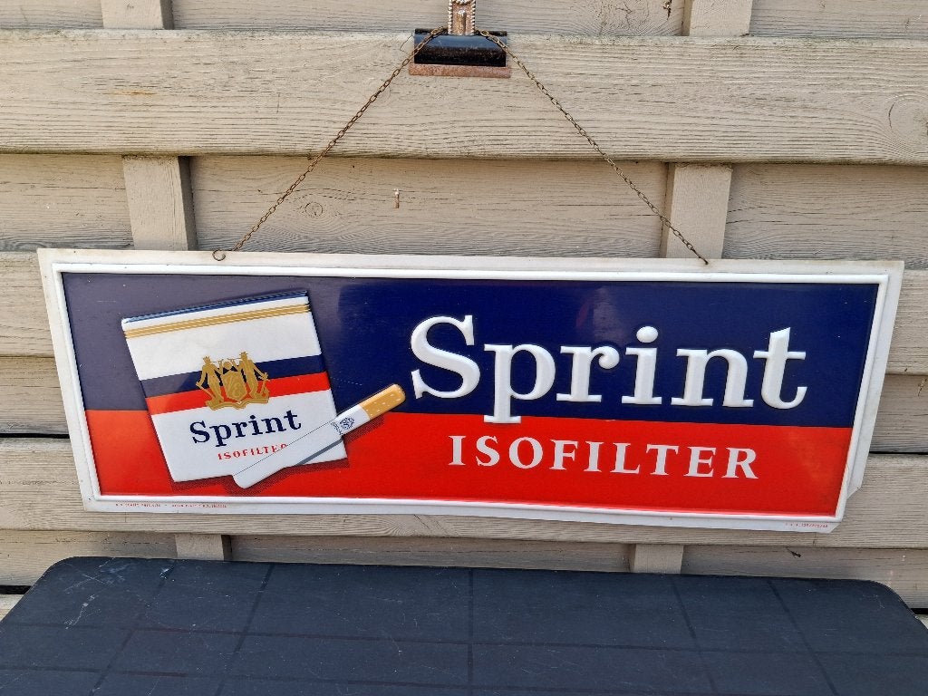 CIGARETTES SPRINT t.b.b. 139/870/68.., Enlèvement ou Envoi, Utilisé, Panneau publicitaire