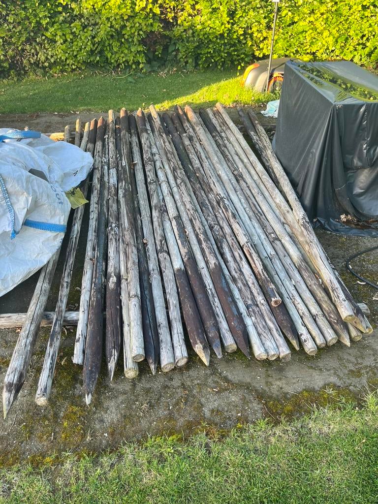 Houten tuinpalen 300cm. 30st, Tuin en Terras, Ophalen, Gebruikt, 250 cm of meer, Palen