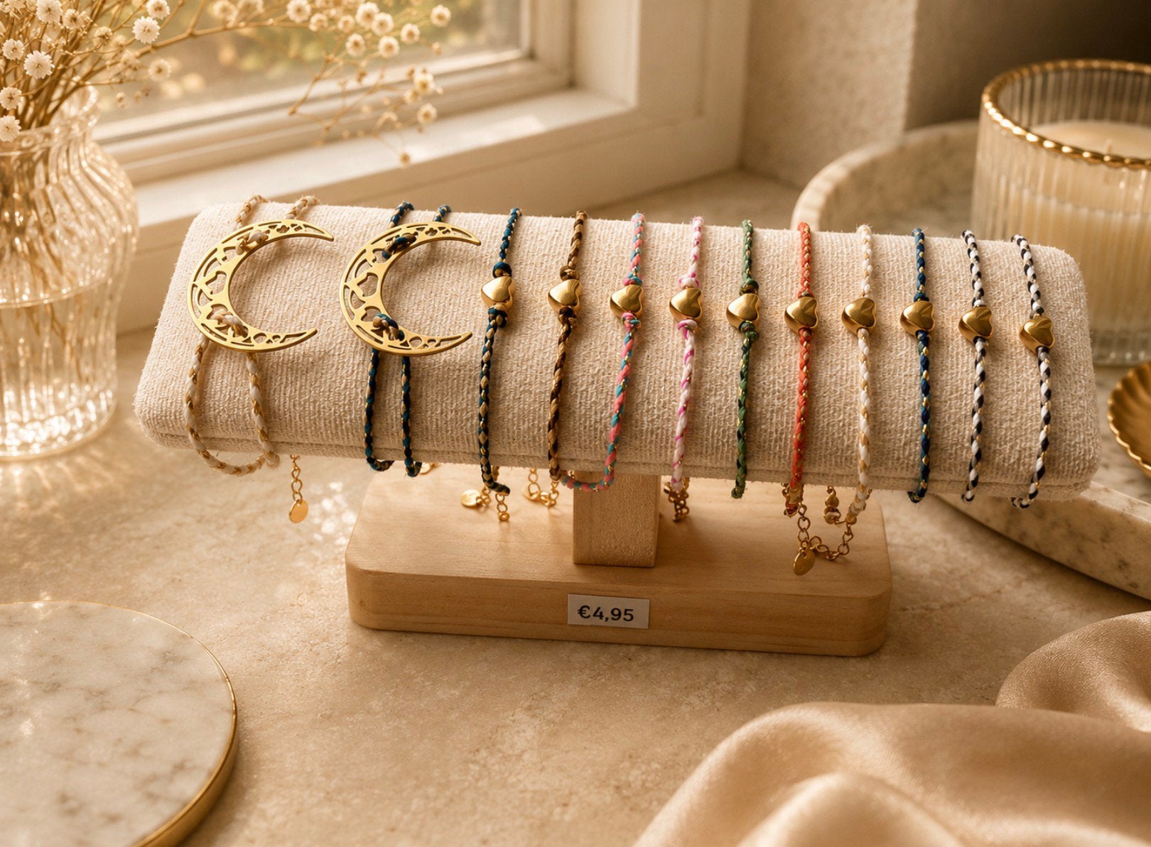Handgemaakte Armband Hart Stainless Steel Cadeau Tip! ByJ&S, Overige materialen, Overige kleuren, Nieuw, Ophalen of Verzenden