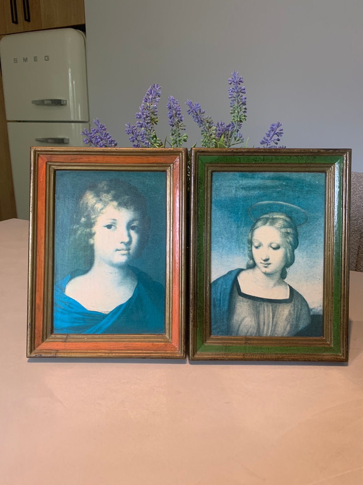 2 Vintage reproducties Madonna en gesù made in Italy, Ophalen of Verzenden, Zo goed als nieuw