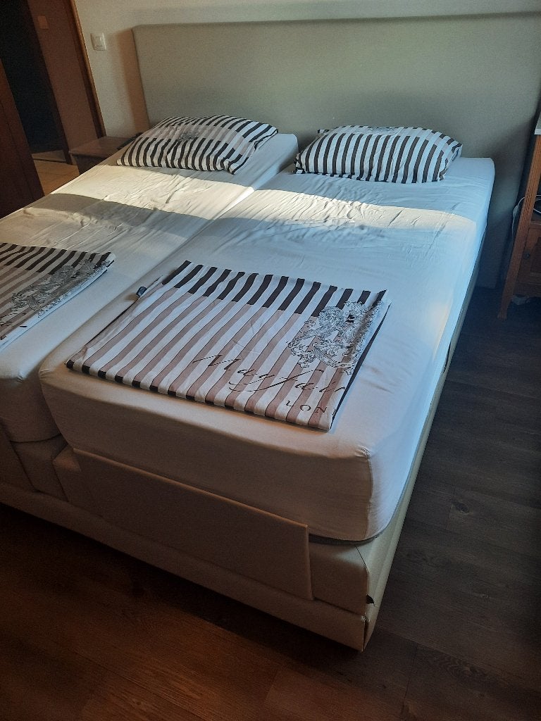Boxspring, Beige, Enlèvement, Utilisé, 180 cm