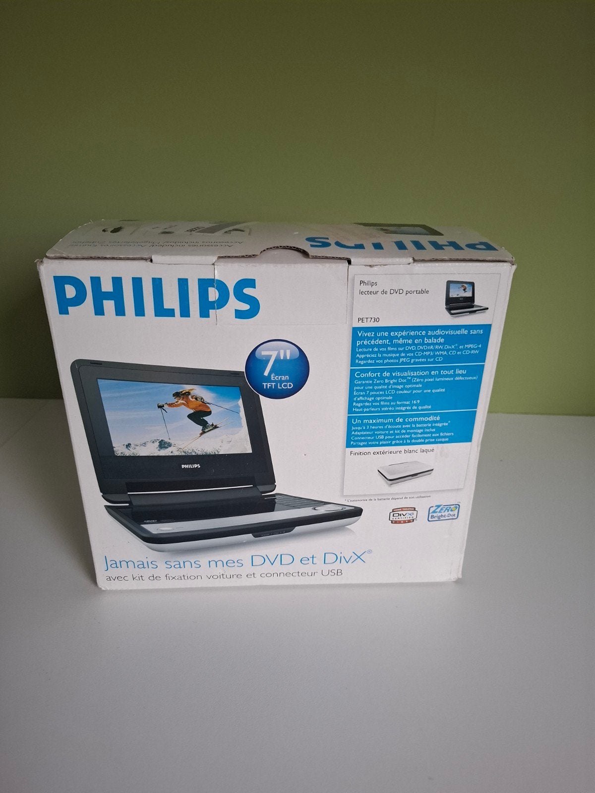 Lecteur DVD portable Philips PET730, TV, Hi-fi & Vidéo, Enlèvement, Neuf, Lecteur DVD, Philips