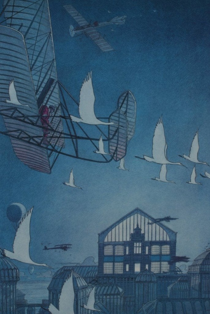 François Schuiten (1956) Originele gesigneerde zeefdruk, Antiek en Kunst, Kunst | Litho's en Zeefdrukken, Origineel, Ophalen of Verzenden