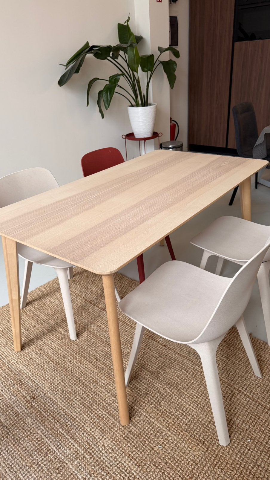 Tafel met 4 stoelen, Huis en Inrichting, Ophalen, Overige materialen, 100 tot 150 cm, Scandinavisch