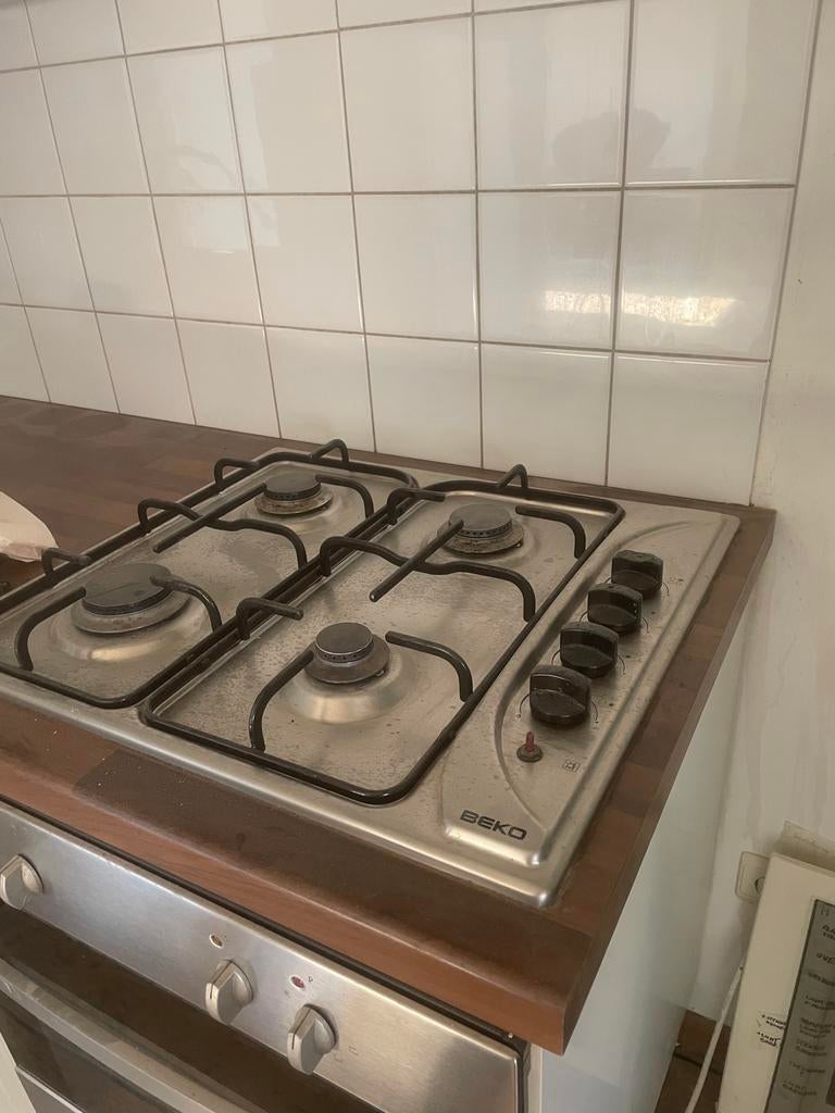 Gas kookvuur, Elektronische apparatuur, Fornuizen, Ophalen, Gebruikt, 4 kookzones, Inbouw