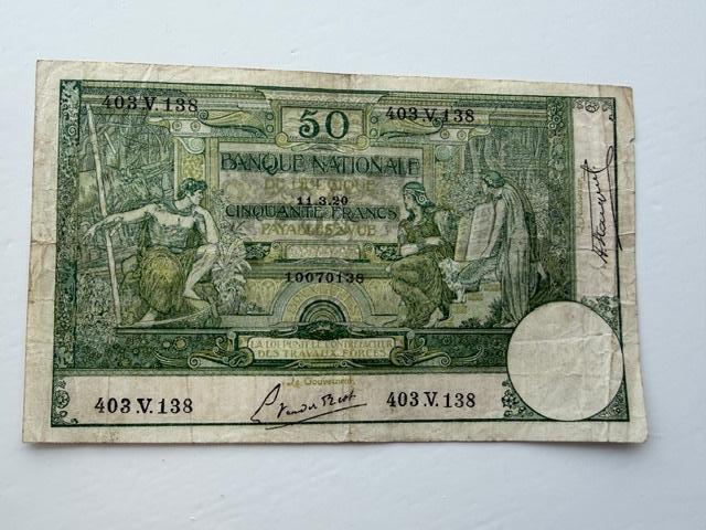 50 frank 1920, Verzenden, Los biljet