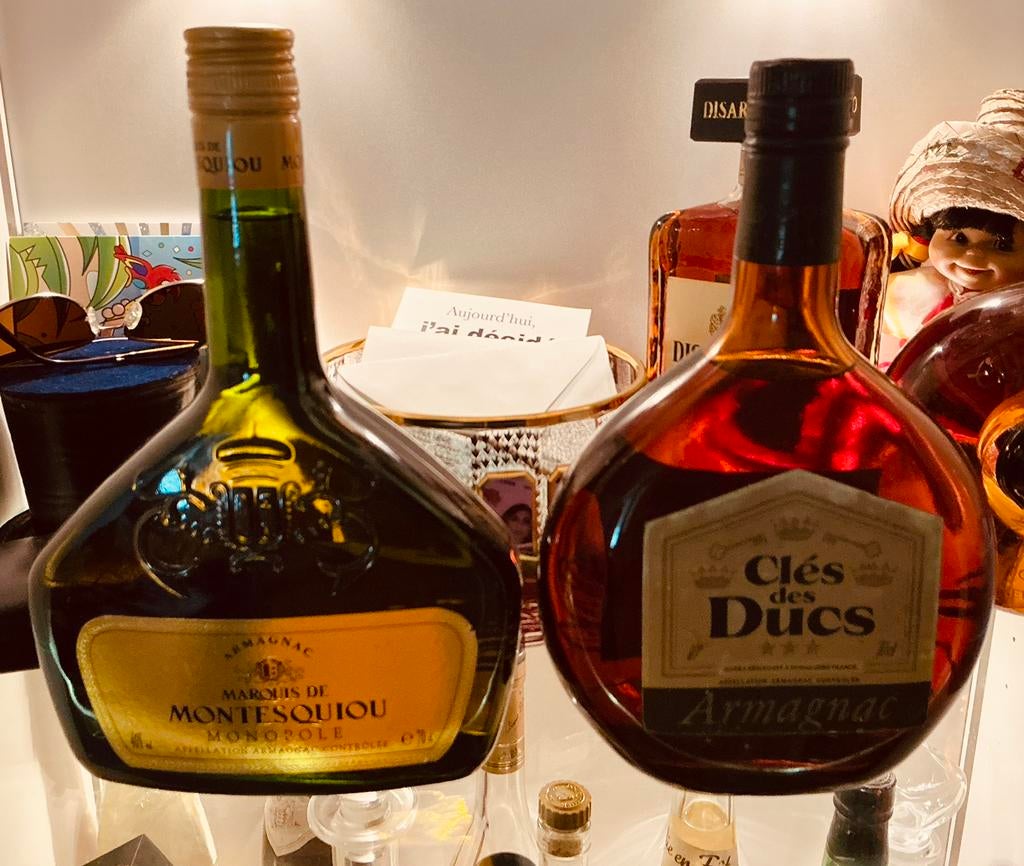 2 oude VSOP-flessen van Armagnac - Vintage +/- 1975. Perfect, Frankrijk, Nieuw, Ophalen of Verzenden, Vol