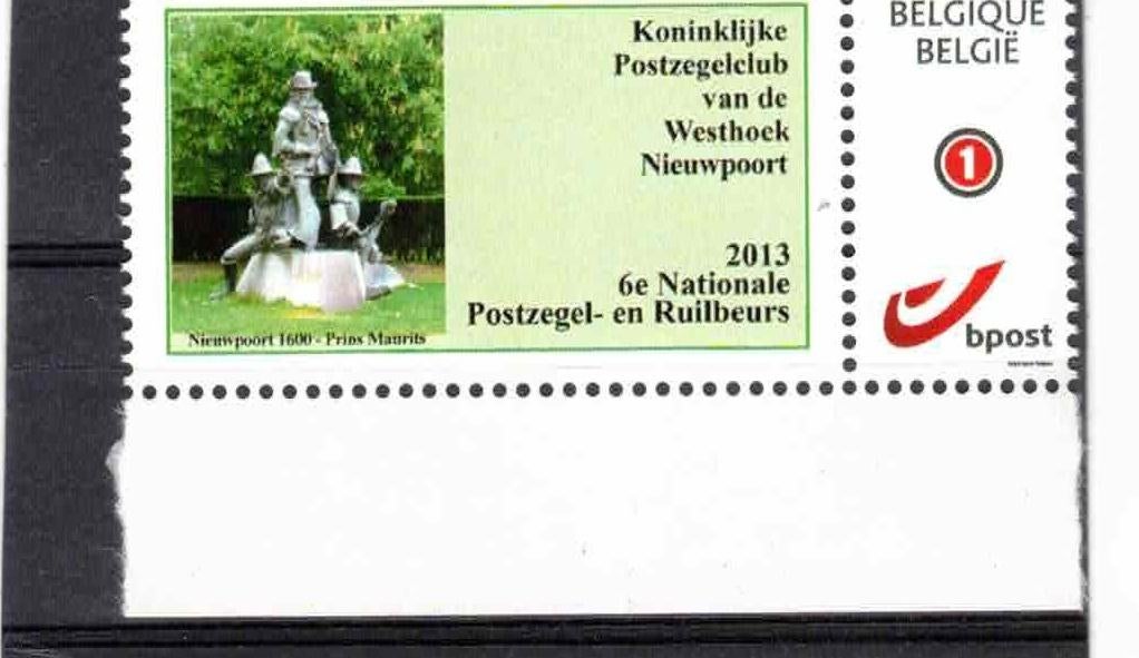 postzegels belgie Mijnzegel xx postzegelbeurs 2013 xx, Postzegels en Munten, Orginele gom, Ophalen of Verzenden, Zonder stempel