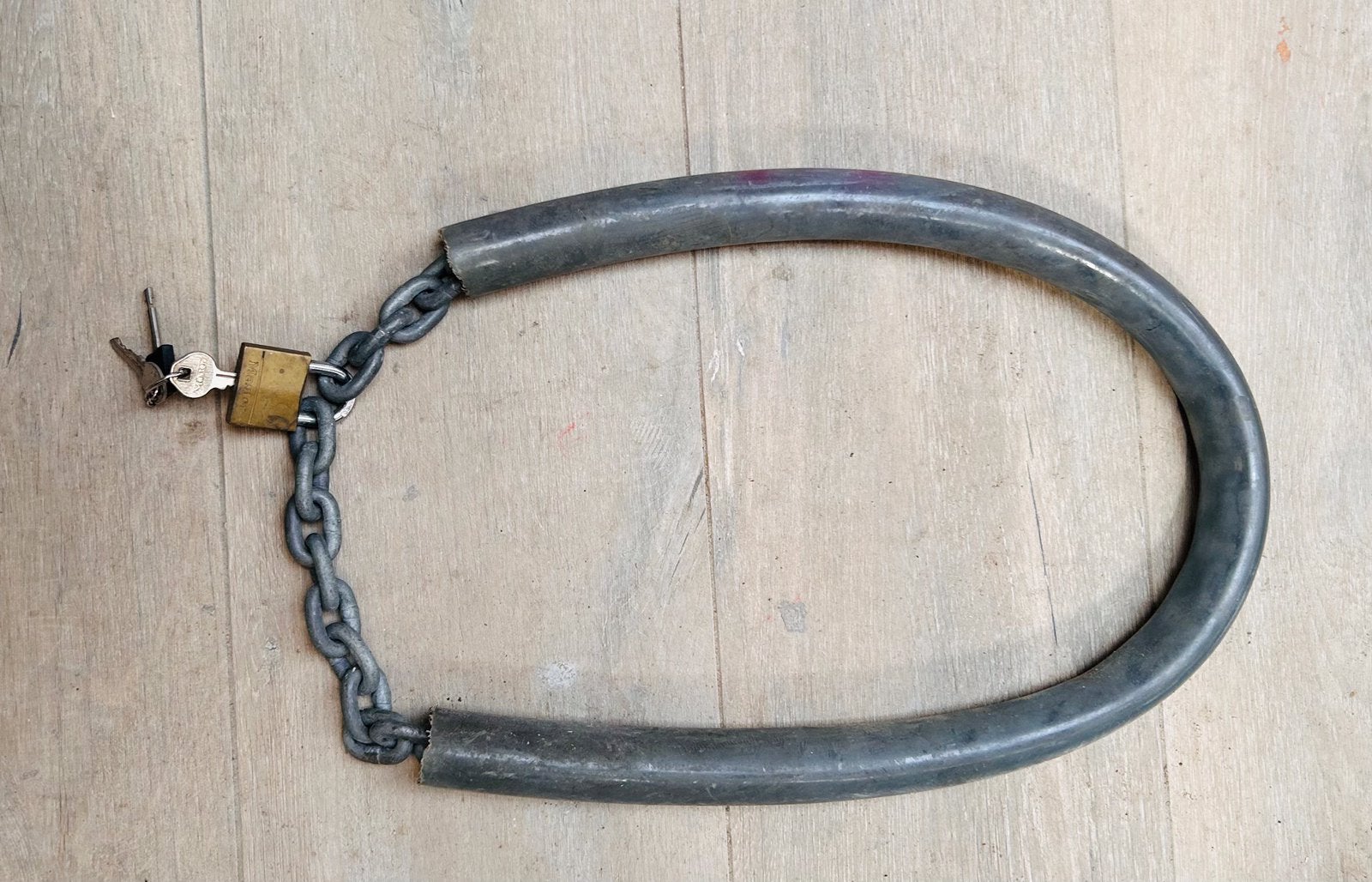 Serrure à chaîne lourde avec cadenas, Vélos & Vélomoteurs, Enlèvement ou Envoi, Utilisé, Chaîne antivol
