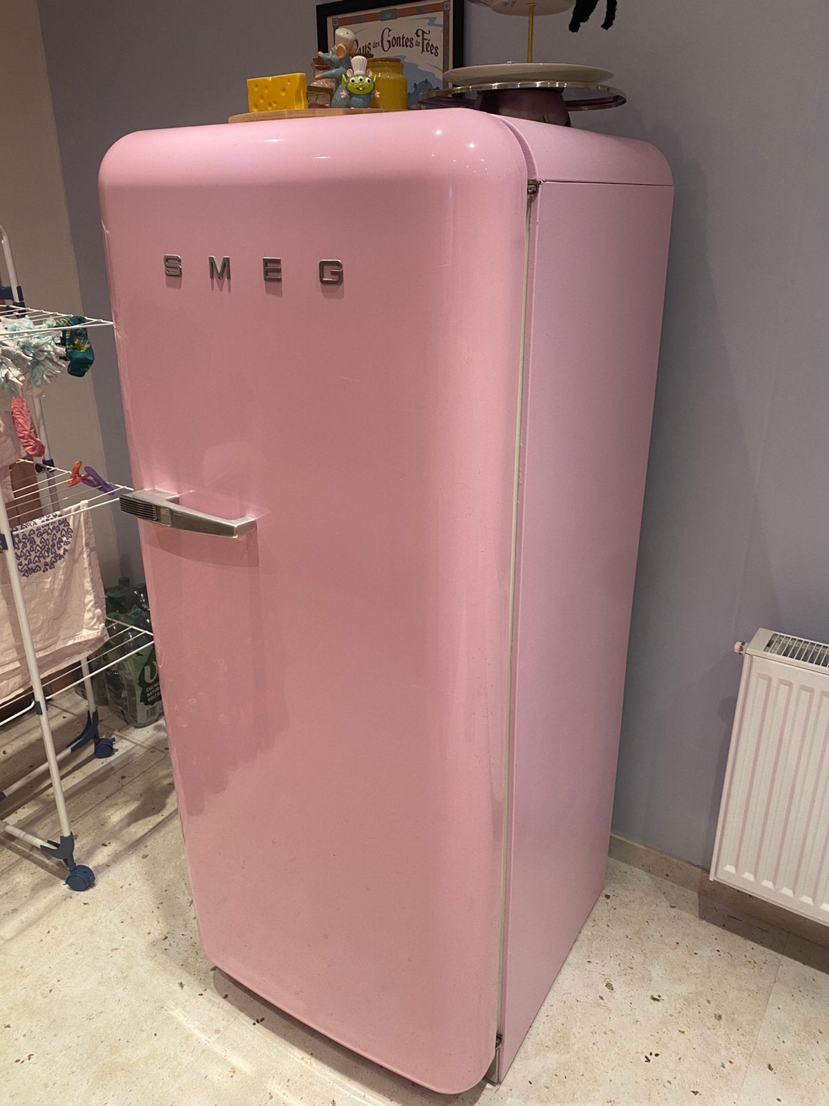 Roze SMEG frigo voor onderdelen, Elektronische apparatuur, Ophalen, Gebruikt, Met vriesvak