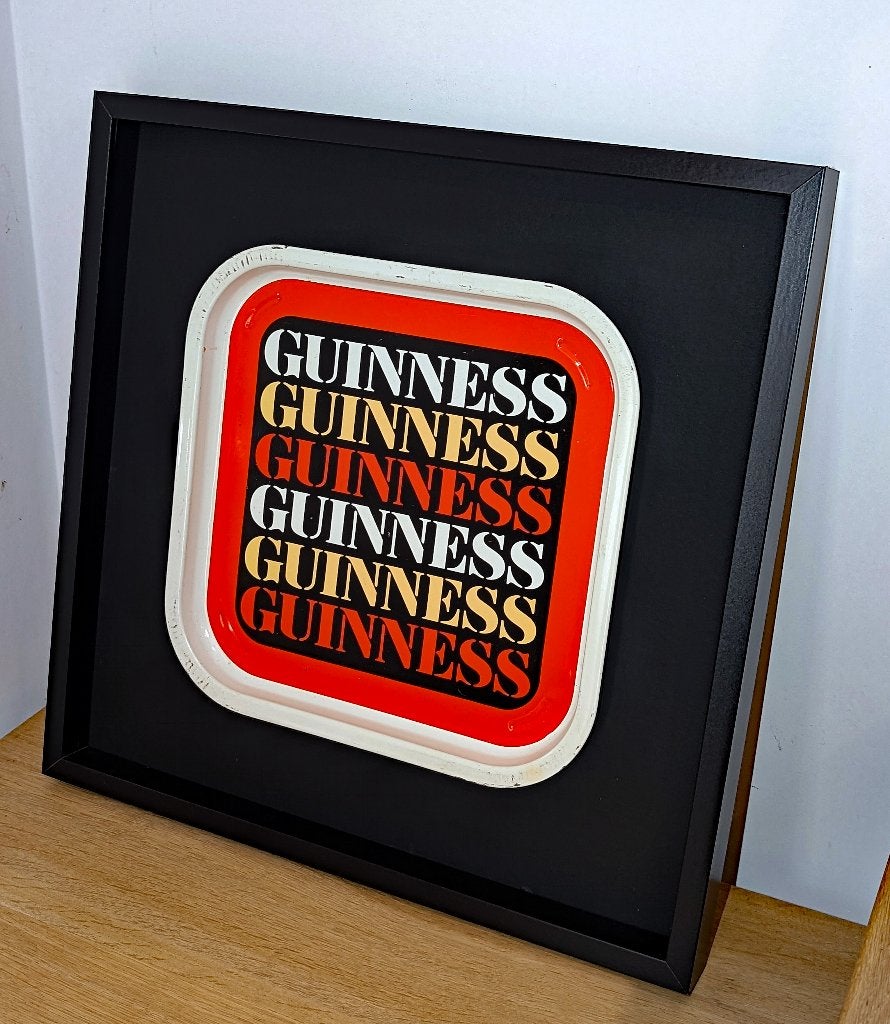 Framed Vintage Guinness Plate 52x52 cm, Collections, Envoi, Utilisé, Panneau publicitaire