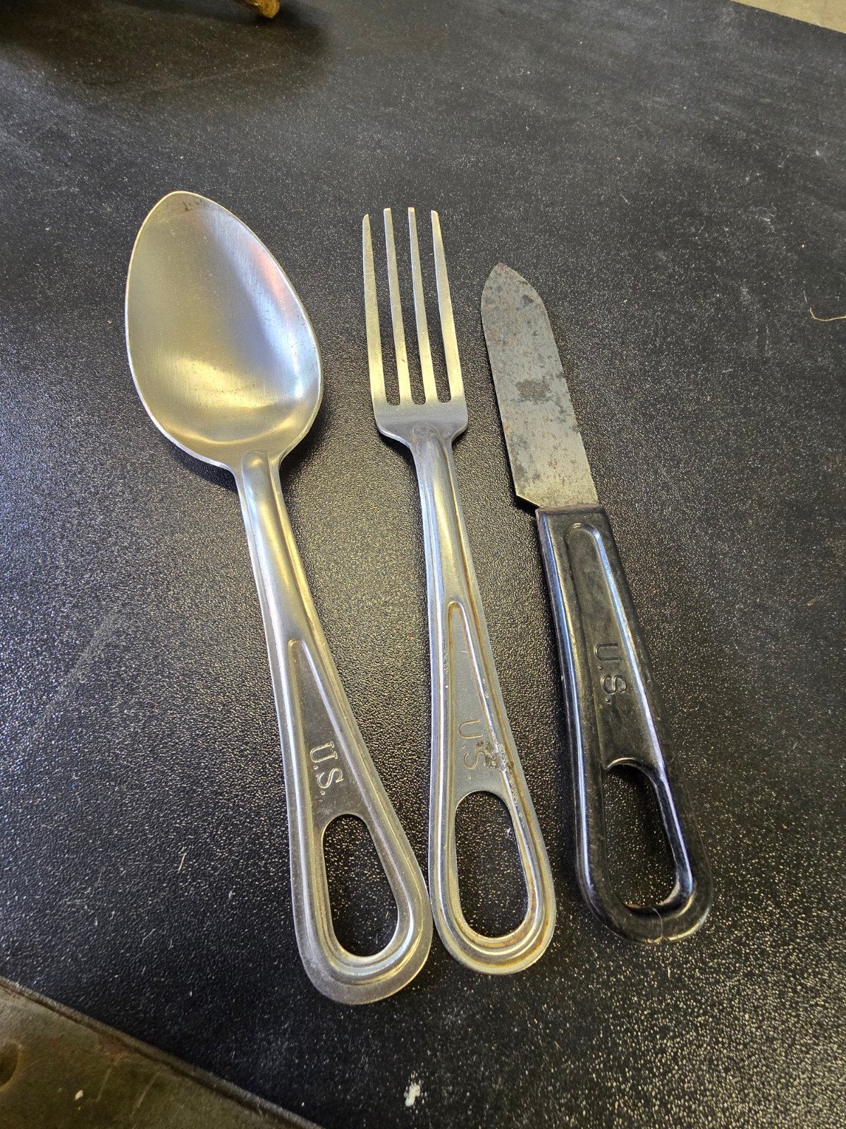 WWII US fork, spoon and knife, Ophalen of Verzenden