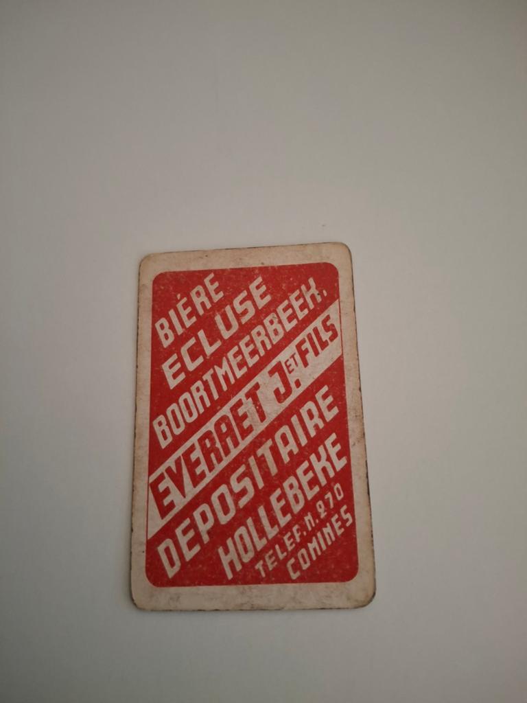 Oude speelkaart biere ecluse boortmeerbeek, Verzamelen, Ophalen of Verzenden