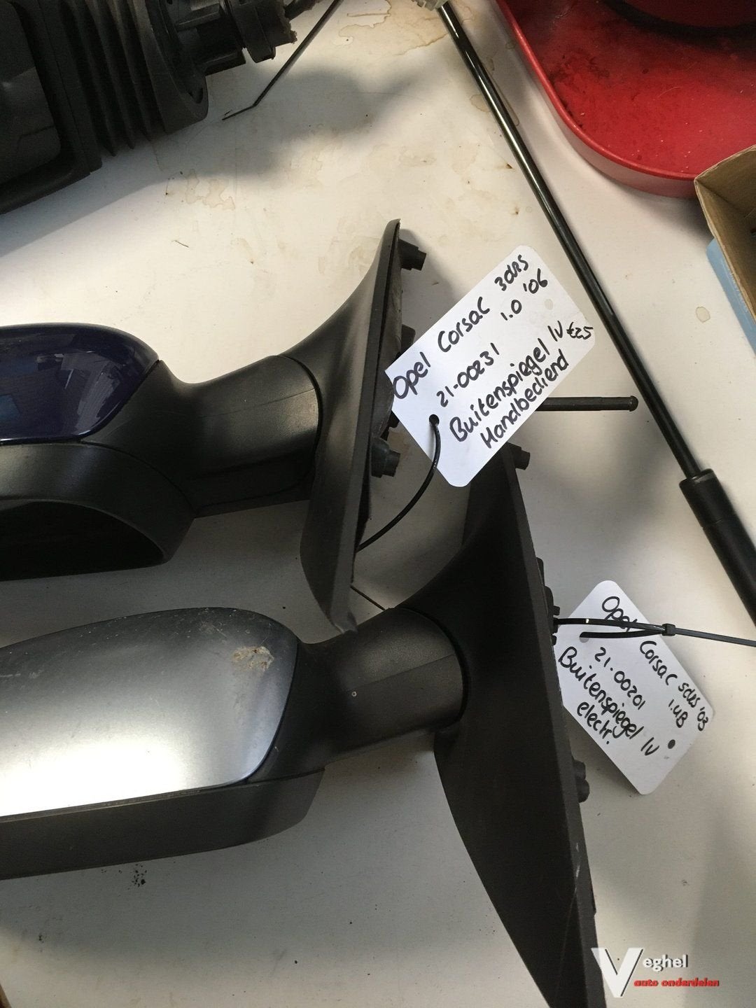 Opel corsa c spiegel L+R electr. + handbed. op voorraad, Gebruikt, -, -, Ophalen of Verzenden