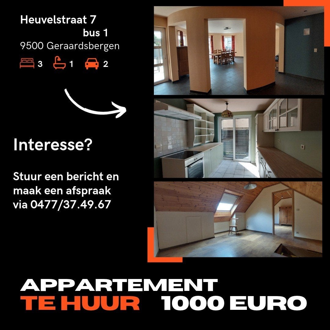 appartement te huur in Moerbeke (Geraardsbergen), Province de Flandre-Orientale