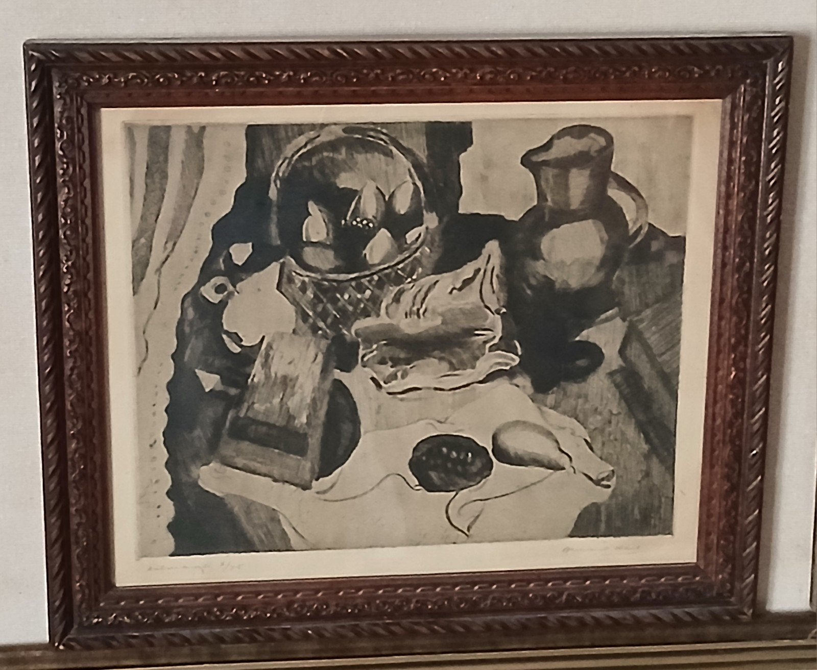 Armand Apol (1879—1950) — Gravure « Nature morte », numéroté, Antiquités & Art, Enlèvement ou Envoi, Sous verre, Nature morte