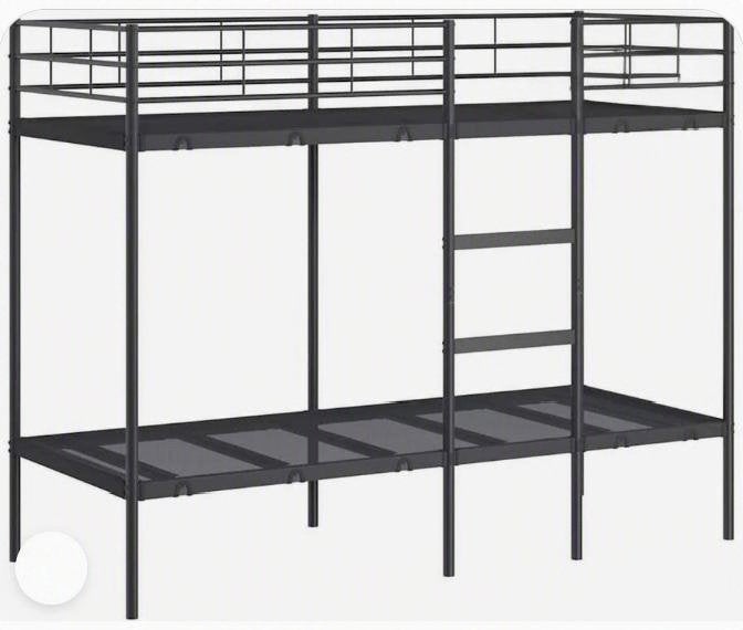 NIEUW stapelbed van zwart staal, Huis en Inrichting, Zwart, Ophalen of Verzenden, 80 cm, 200 cm