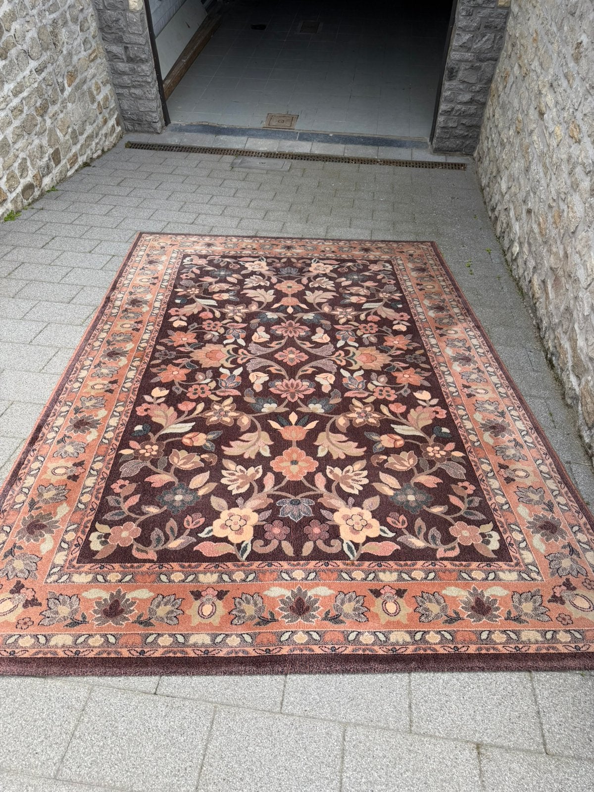 Tapijt met bloemetjes, Ophalen, Gebruikt, 200 cm of meer, 200 cm of meer