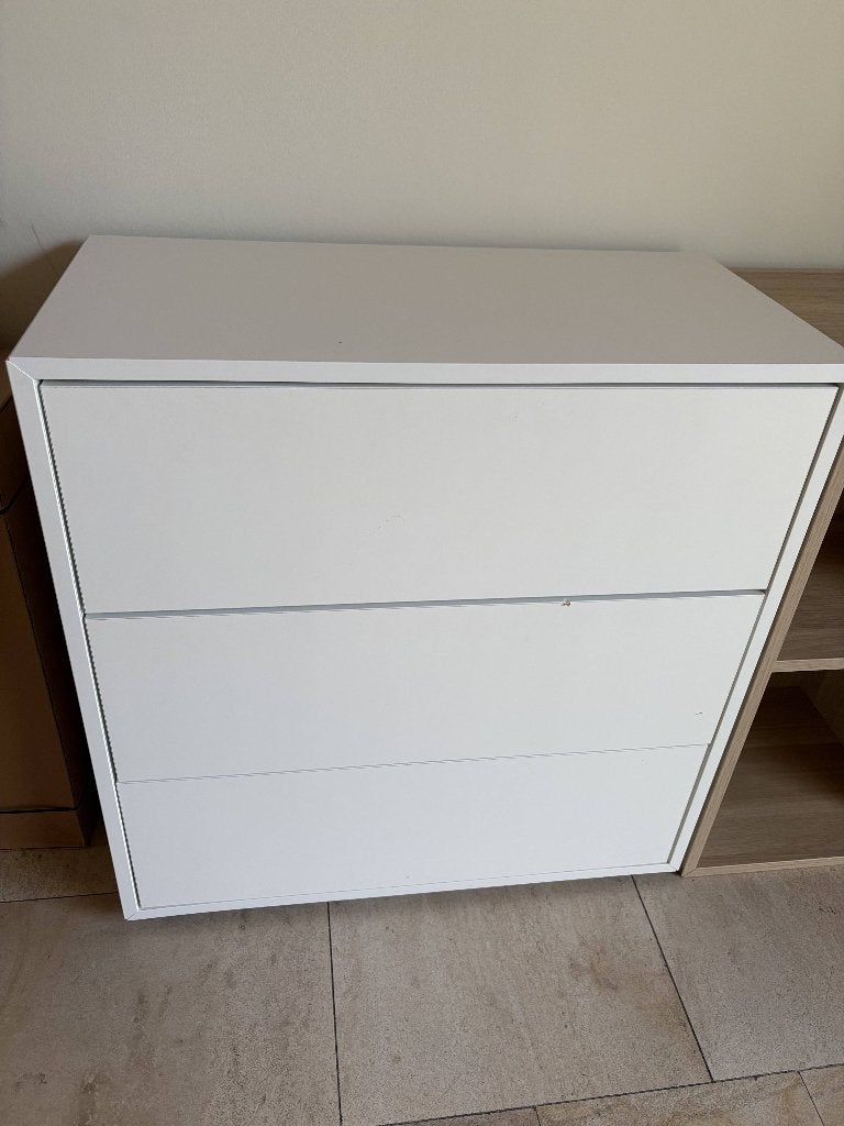 IKEA EKET kast met 3 lades – wit – 70x35x70 cm, Maison & Meubles, 25 à 50 cm, Moins de 100 cm, Enlèvement, Utilisé