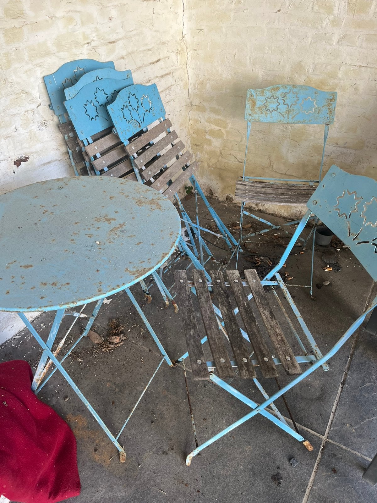 Lot 6 chaises et une table, Jardin & Terrasse, Enlèvement, Utilisé