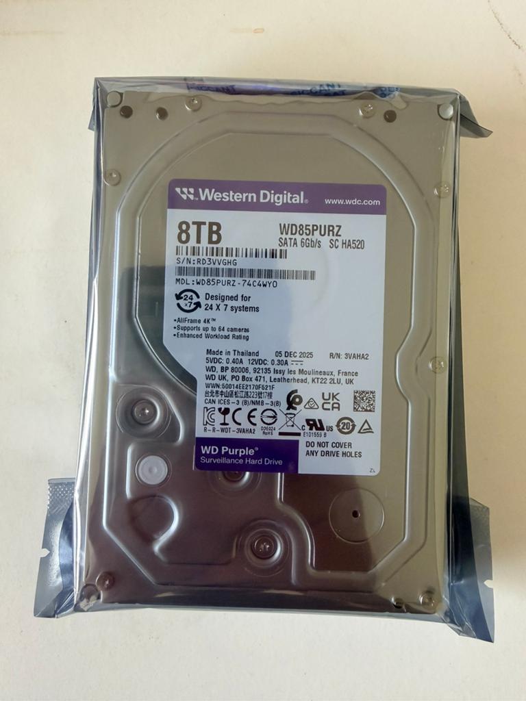 WD Purple 8TB 3.5 inch interne HDD nieuw, Computers en Software, Harde schijven, Intern, 8TB, Nieuw, Ophalen of Verzenden