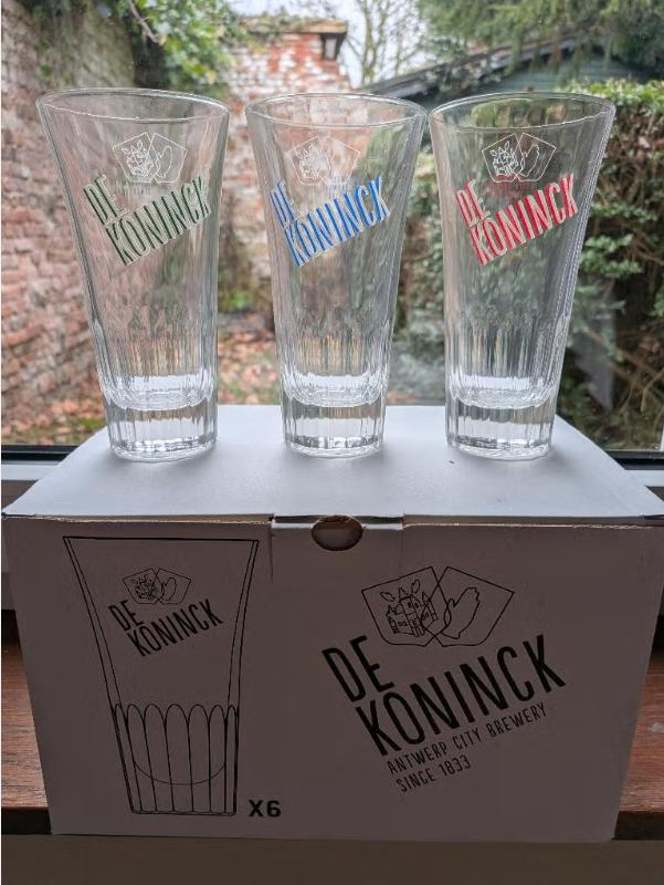 Bierglazen De Koninck, Verzamelen, Ophalen, Zo goed als nieuw, Bierglas