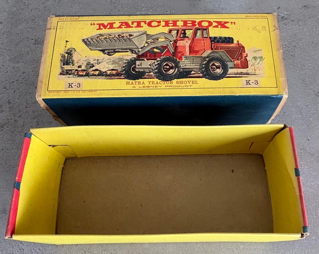 Lege Matchbox doos - Hatra Tractor Shovel, Ophalen, Gebruikt, Matchbox