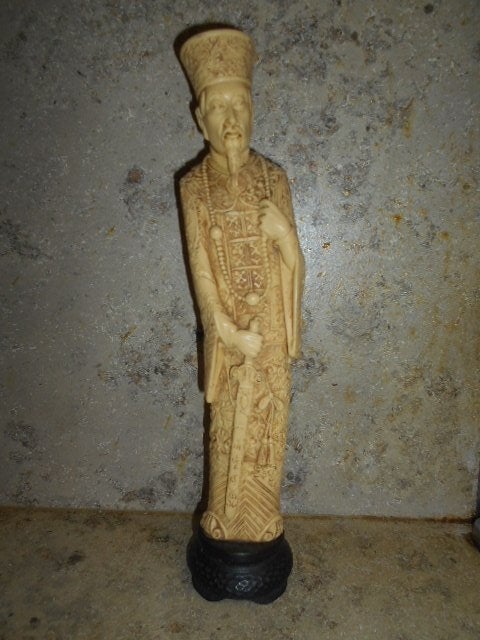 Vintage beeld - Chinese keizer met zwaard, Antiek en Kunst, Ophalen of Verzenden, Beeld