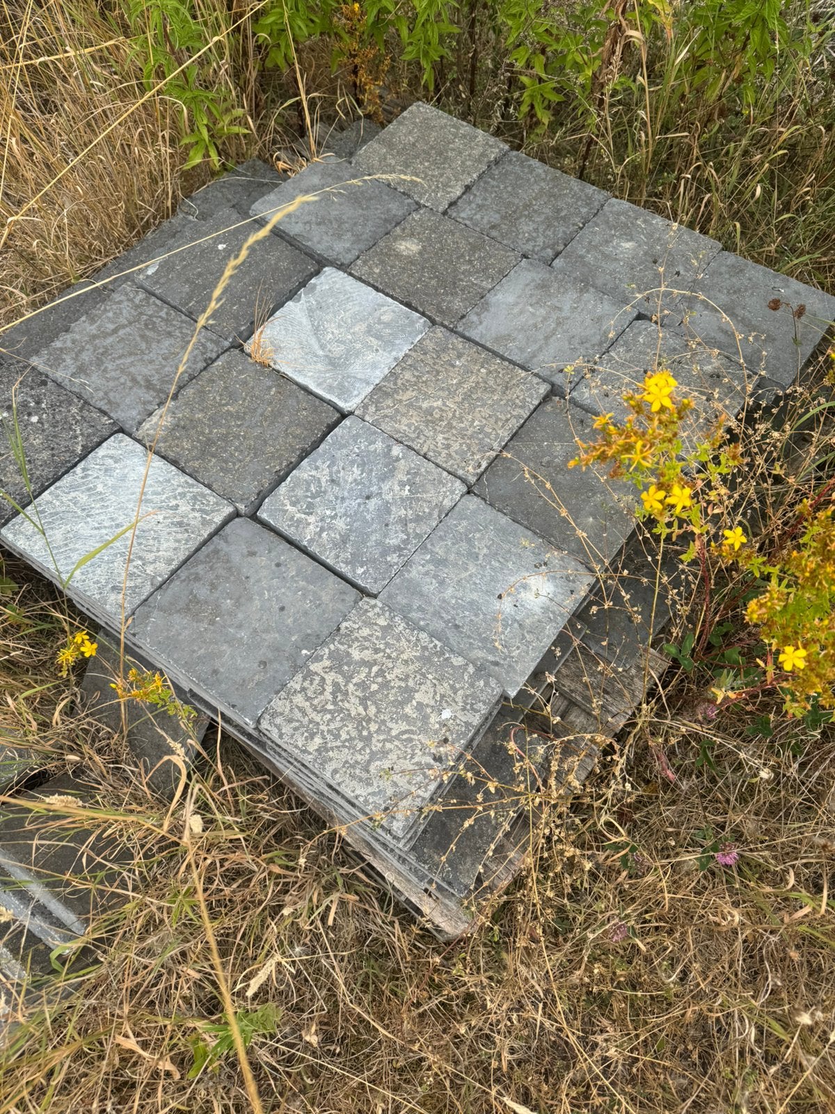 Natuursteen terrastegels +- 9m2, Tuin en Terras, Ophalen, Gebruikt