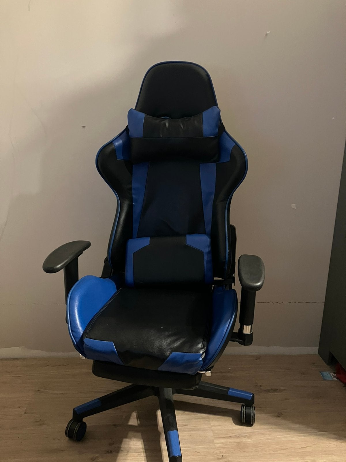 Gaming chair blauw zwart, Huis en Inrichting, Bureaustoelen, Ophalen, Gebruikt, Blauw, Gaming bureaustoel