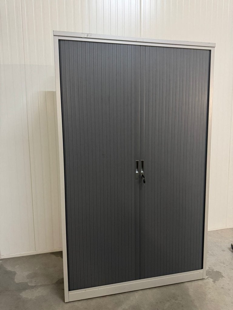 Armoire à portes roulantes TDS 196 x 120 x 45 cm  6 étagères, 25 à 50 cm, Synthétique, Avec serrure, 100 à 150 cm