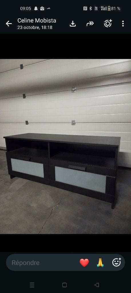 zwarte onderkast, Ophalen, 1 of 2 laden, 50 tot 100 cm, Zo goed als nieuw