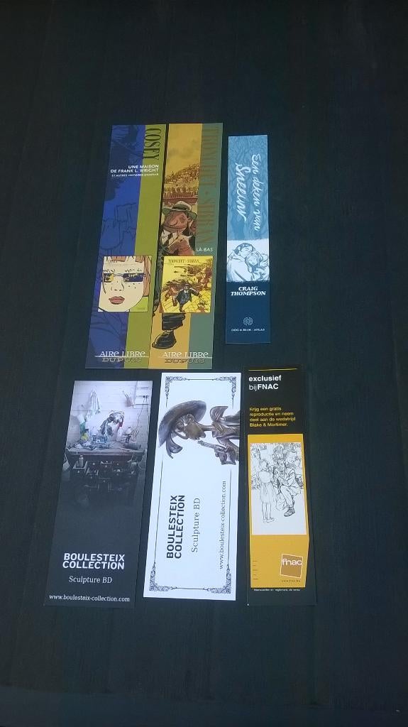 6 différents marque-pages de Bandes Dessinées, Plusieurs BD, Enlèvement ou Envoi, Divers., Comme neuf